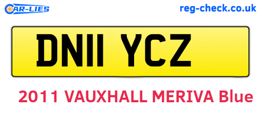 DN11YCZ are the vehicle registration plates.