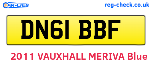 DN61BBF are the vehicle registration plates.