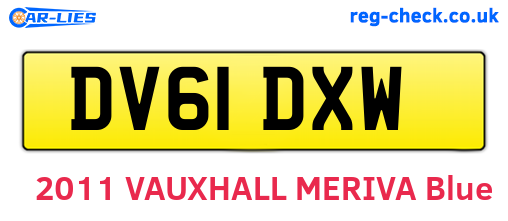 DV61DXW are the vehicle registration plates.
