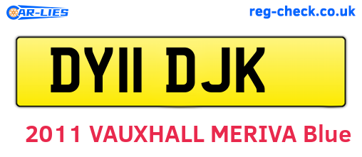 DY11DJK are the vehicle registration plates.