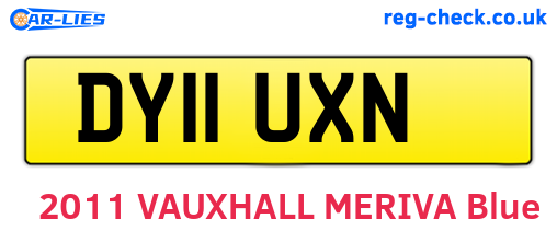 DY11UXN are the vehicle registration plates.