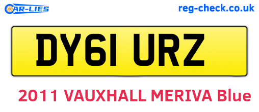 DY61URZ are the vehicle registration plates.