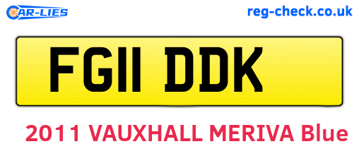 FG11DDK are the vehicle registration plates.