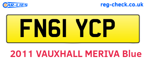 FN61YCP are the vehicle registration plates.