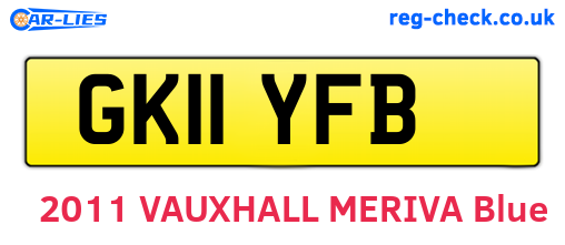 GK11YFB are the vehicle registration plates.