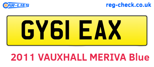 GY61EAX are the vehicle registration plates.