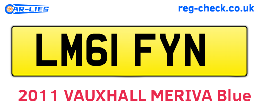 LM61FYN are the vehicle registration plates.