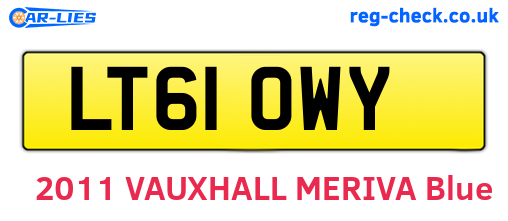LT61OWY are the vehicle registration plates.