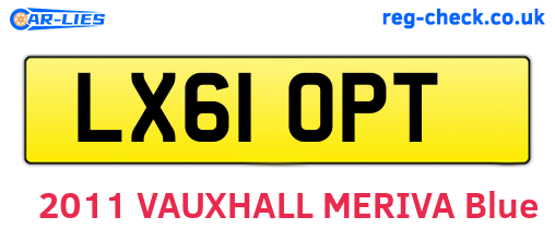 LX61OPT are the vehicle registration plates.