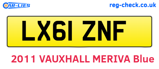 LX61ZNF are the vehicle registration plates.