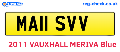 MA11SVV are the vehicle registration plates.