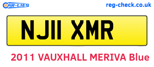NJ11XMR are the vehicle registration plates.