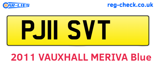PJ11SVT are the vehicle registration plates.