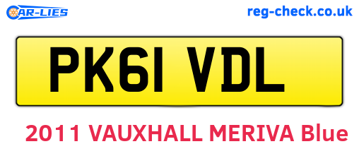 PK61VDL are the vehicle registration plates.
