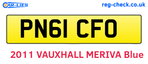PN61CFO are the vehicle registration plates.