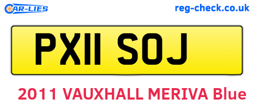 PX11SOJ are the vehicle registration plates.