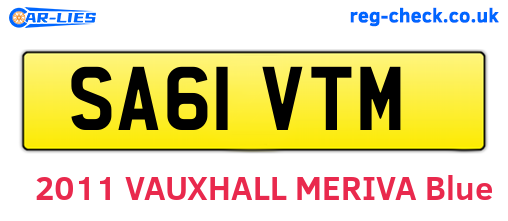 SA61VTM are the vehicle registration plates.
