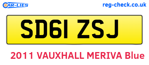 SD61ZSJ are the vehicle registration plates.