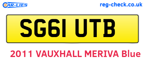 SG61UTB are the vehicle registration plates.