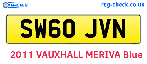 SW60JVN are the vehicle registration plates.