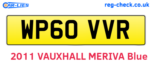 WP60VVR are the vehicle registration plates.