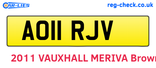 AO11RJV are the vehicle registration plates.