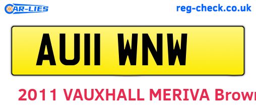 AU11WNW are the vehicle registration plates.