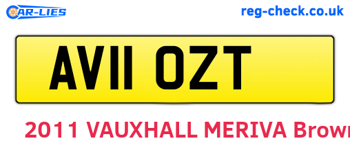 AV11OZT are the vehicle registration plates.