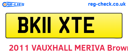 BK11XTE are the vehicle registration plates.
