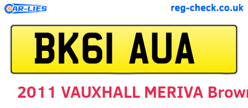 BK61AUA are the vehicle registration plates.