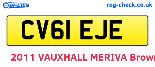 CV61EJE are the vehicle registration plates.