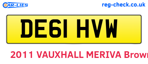 DE61HVW are the vehicle registration plates.
