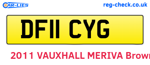 DF11CYG are the vehicle registration plates.