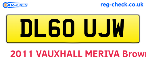 DL60UJW are the vehicle registration plates.