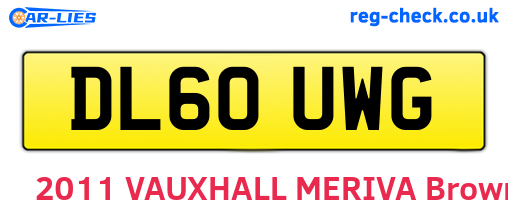 DL60UWG are the vehicle registration plates.