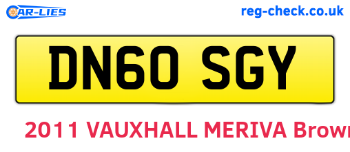 DN60SGY are the vehicle registration plates.