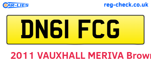 DN61FCG are the vehicle registration plates.