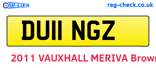 DU11NGZ are the vehicle registration plates.