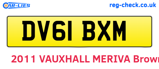 DV61BXM are the vehicle registration plates.