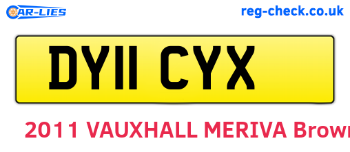 DY11CYX are the vehicle registration plates.