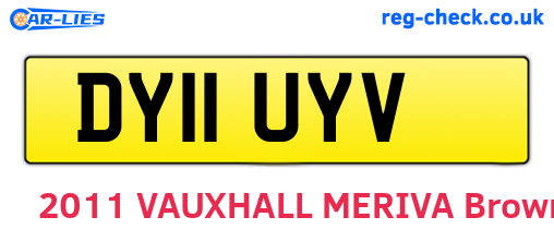 DY11UYV are the vehicle registration plates.