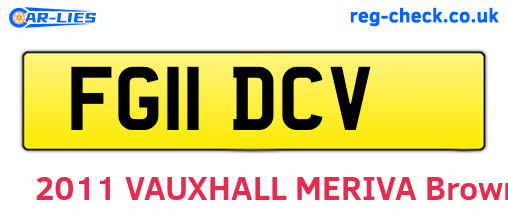 FG11DCV are the vehicle registration plates.