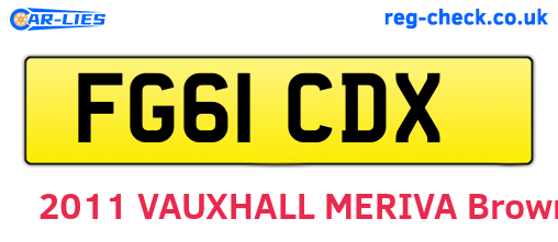 FG61CDX are the vehicle registration plates.