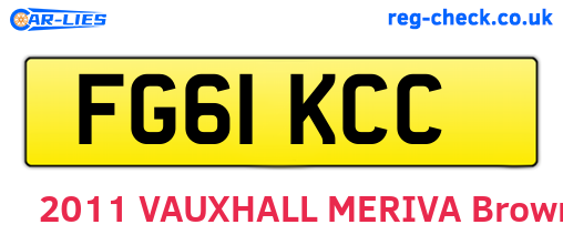 FG61KCC are the vehicle registration plates.