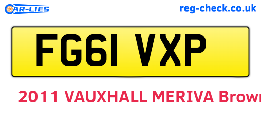 FG61VXP are the vehicle registration plates.