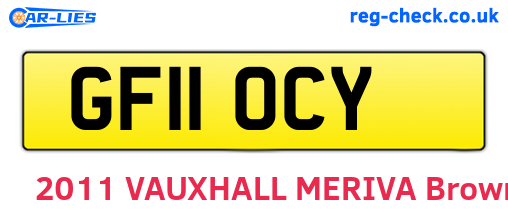 GF11OCY are the vehicle registration plates.