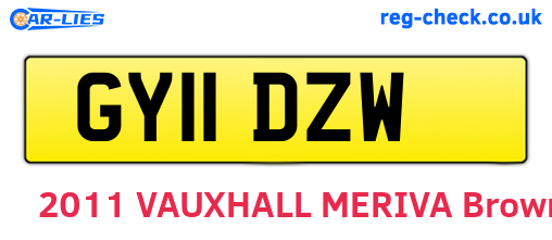 GY11DZW are the vehicle registration plates.