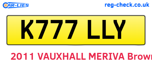 K777LLY are the vehicle registration plates.