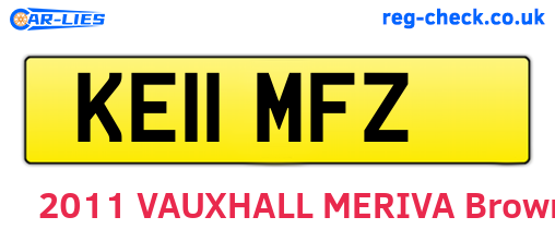 KE11MFZ are the vehicle registration plates.