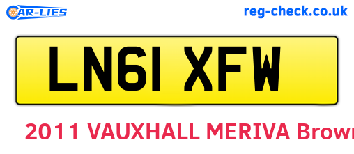 LN61XFW are the vehicle registration plates.